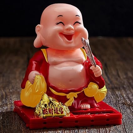 AR068- Solar Laughing Buddha figurine - Image 2