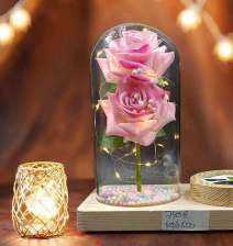 7408- Glass Rose Showcase