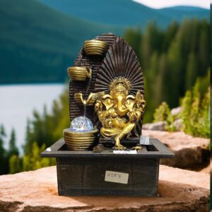 5558- Lord Ganesha Fountain with Crystal Rolling Ball