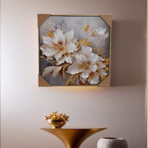 6064- Canvas Scenery with Frame-Flowers Scenery