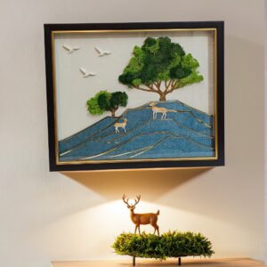 5863- Glass Wooden Scenery