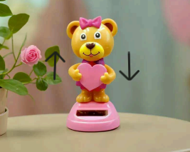 1129- Solar Cute Bear figurine for car dashboard