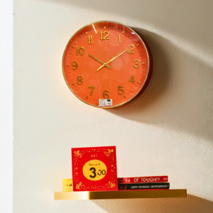 3511- Pink Clock with Golden touch