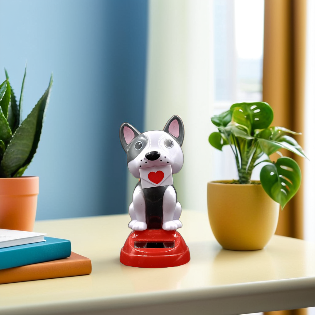 1139- Solar Dog figurine for car dashboard