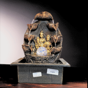 5182- Shiv Parvati Fountain with Crystal Ball