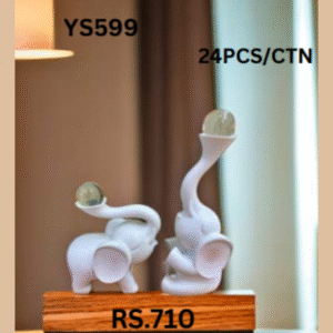 YS599 White Ball Elephant Showpiece
