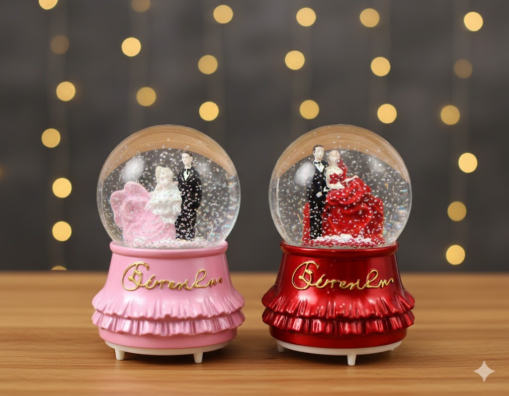AR-Romantic Wedding Couple Snow Globes