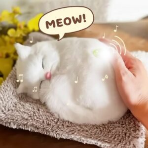 AR-1428-Soft Plush "Meow" Sound Sleeping Cat