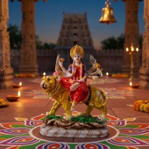 1 NO MATA ( Divine Maa Durga on Tiger Idol ) Height-13 INCH | Width-9 INCH