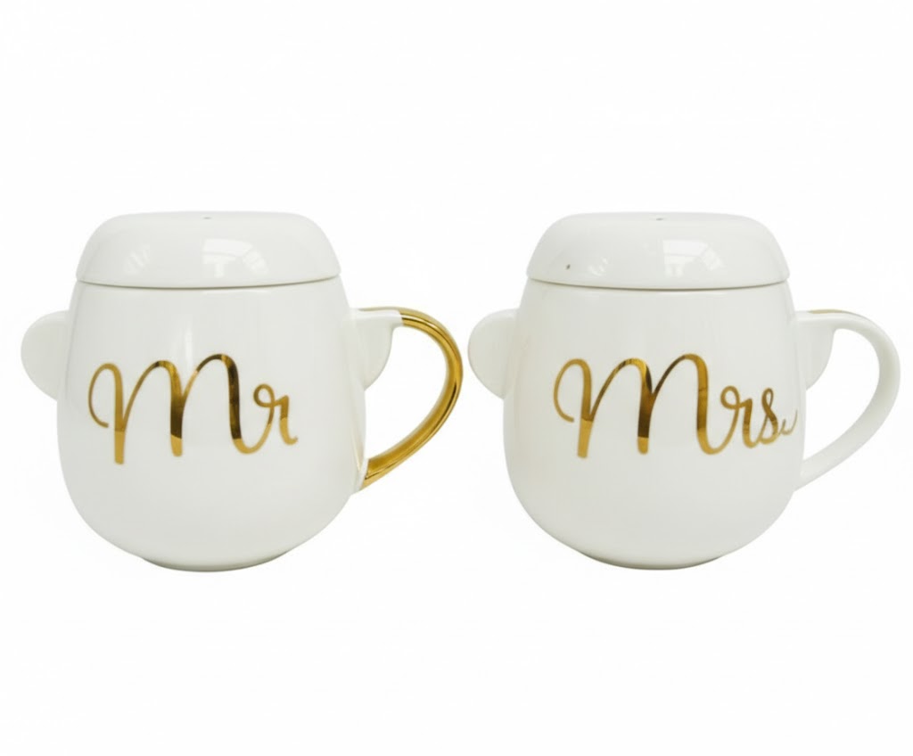 1096 Ceramic Mug Set with Lid - Image 2