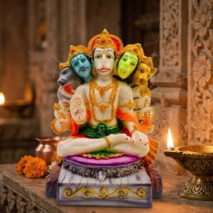 1182 PANCHMUKI HANUAMAN ( Divine Panchmukhi Hanuman Ji Idol – Multicolor Marble Finish) Height-13 INCH | Width-9 INCH