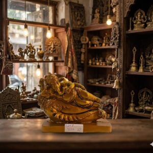 1307 ( Reclining Ganesha Statue (Resting Lord Ganesha Figurine ) Height-7 INCH | Width-6 INCH