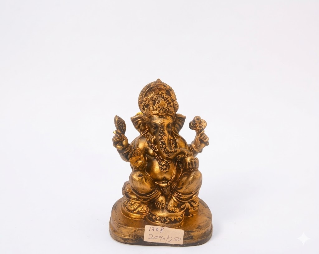 1308 ( Ganesha Brass Idol (Decorative & Spiritual Figurine ) Height-7 INCH | Width-5 INCH - Image 2