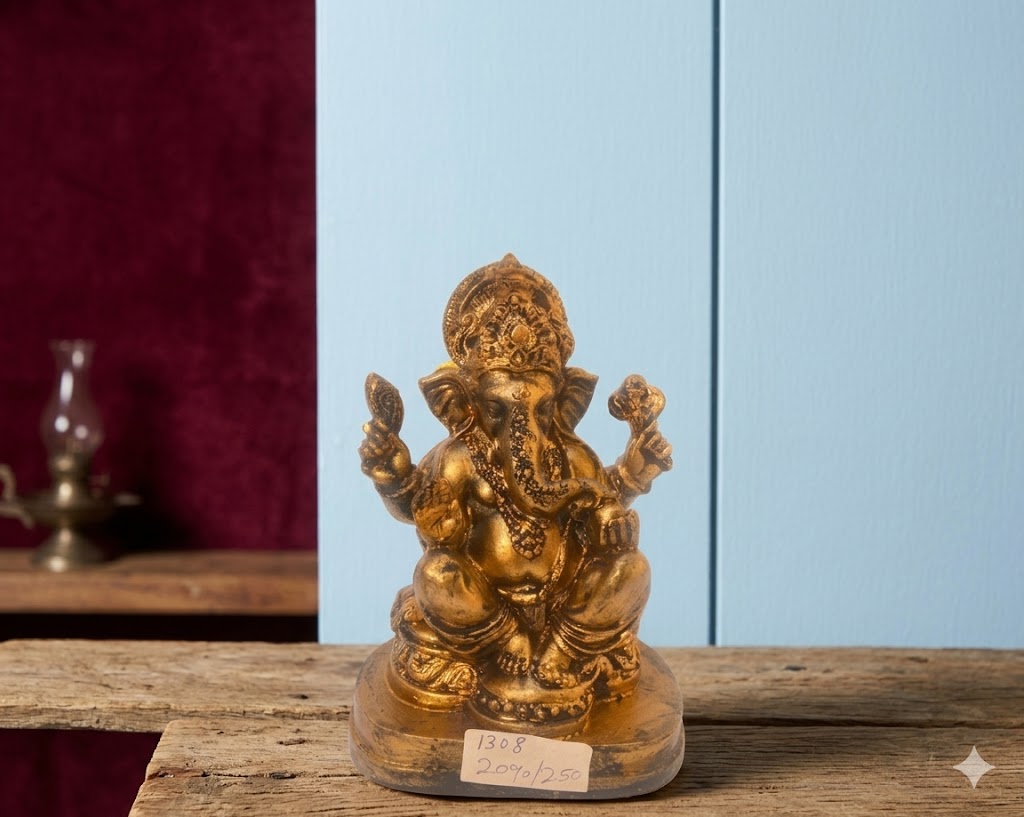 1308 ( Ganesha Brass Idol (Decorative & Spiritual Figurine ) Height-7 INCH | Width-5 INCH