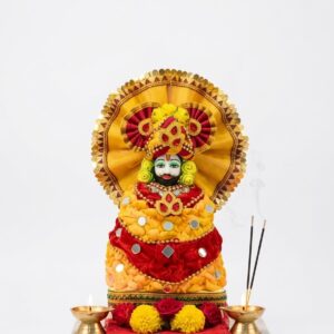 1 no ( Shree Khatu Shyam Ji Decorative Idol with Royal Poshak & Marble Chowki ) Height-14 INCH | Width-7 INCH
