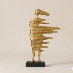 2247 ( Golden Abstract Human Form Sculpture) ) Height-10 INCH | Width-5 INCH