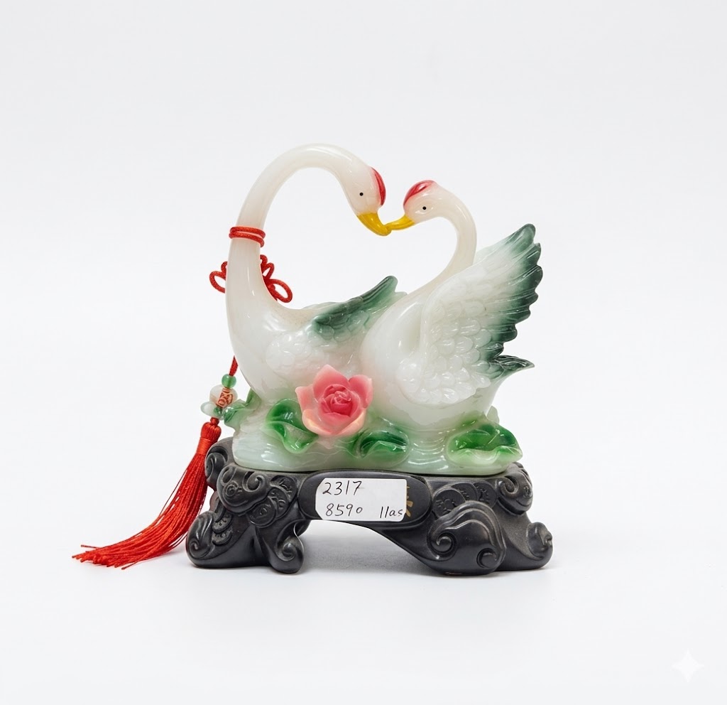 2317 ( Elegant Swan Love Pair Decorative Showpiece ) Height-9 INCH | Width-7 INCH - Image 2