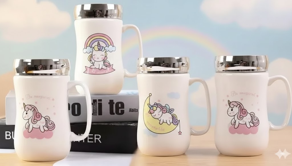 2384 Unicorn-themed ceramic mugs