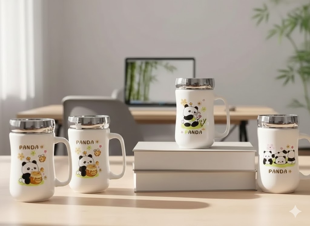 2388 Panda Joy Ceramic Mugs
