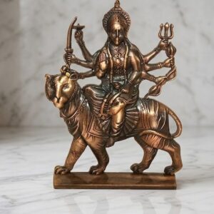 3No MATER ( Divine Maa Durga on Tiger – Antique Finish Idol ) Height-11 INCH | Width-8 INCH