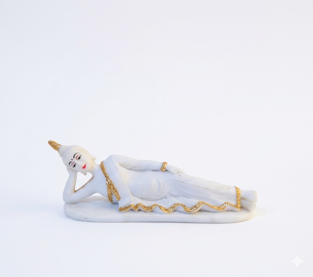 4025 ( Reclining Buddha Marble Idol (Resting Buddha Figurine) ) Height-3 INCH | Width-8 INCH - Image 2