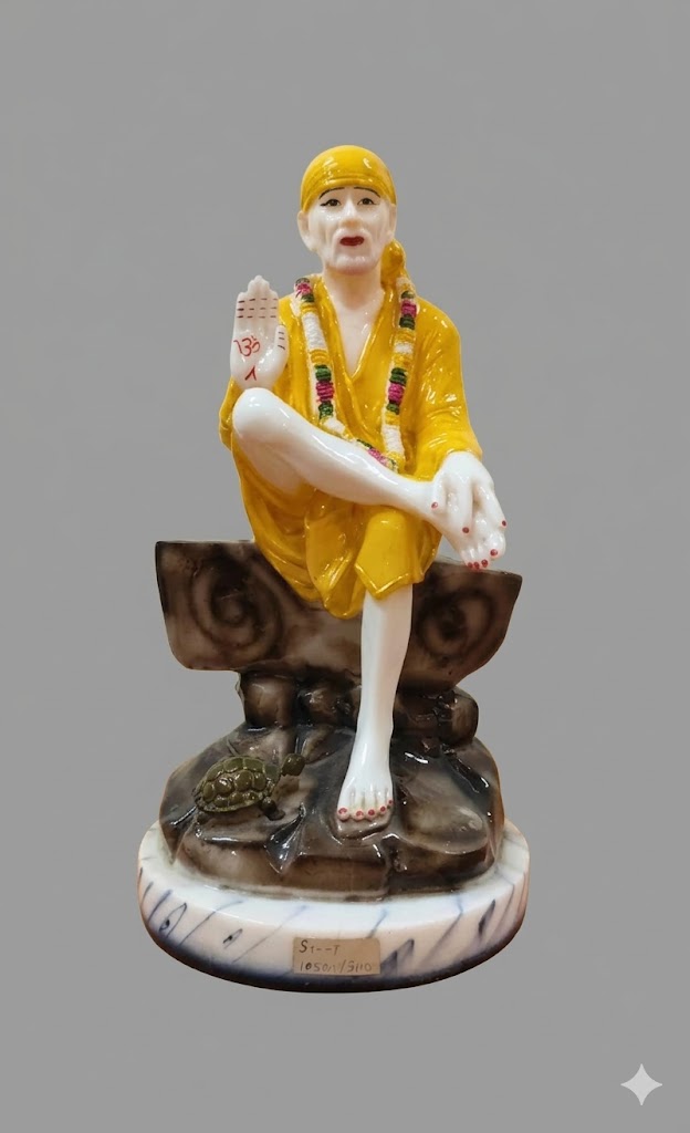 591-8 ( Sai Baba of Shirdi Idol (Seated Blessing Posture ) Height-18 INCH | Width-8 INCH - Image 2