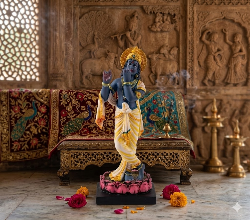 8025 ( Divine Lord Krishna Murli Manohar Idol ) Height-16 INCH | Width-6 INCH