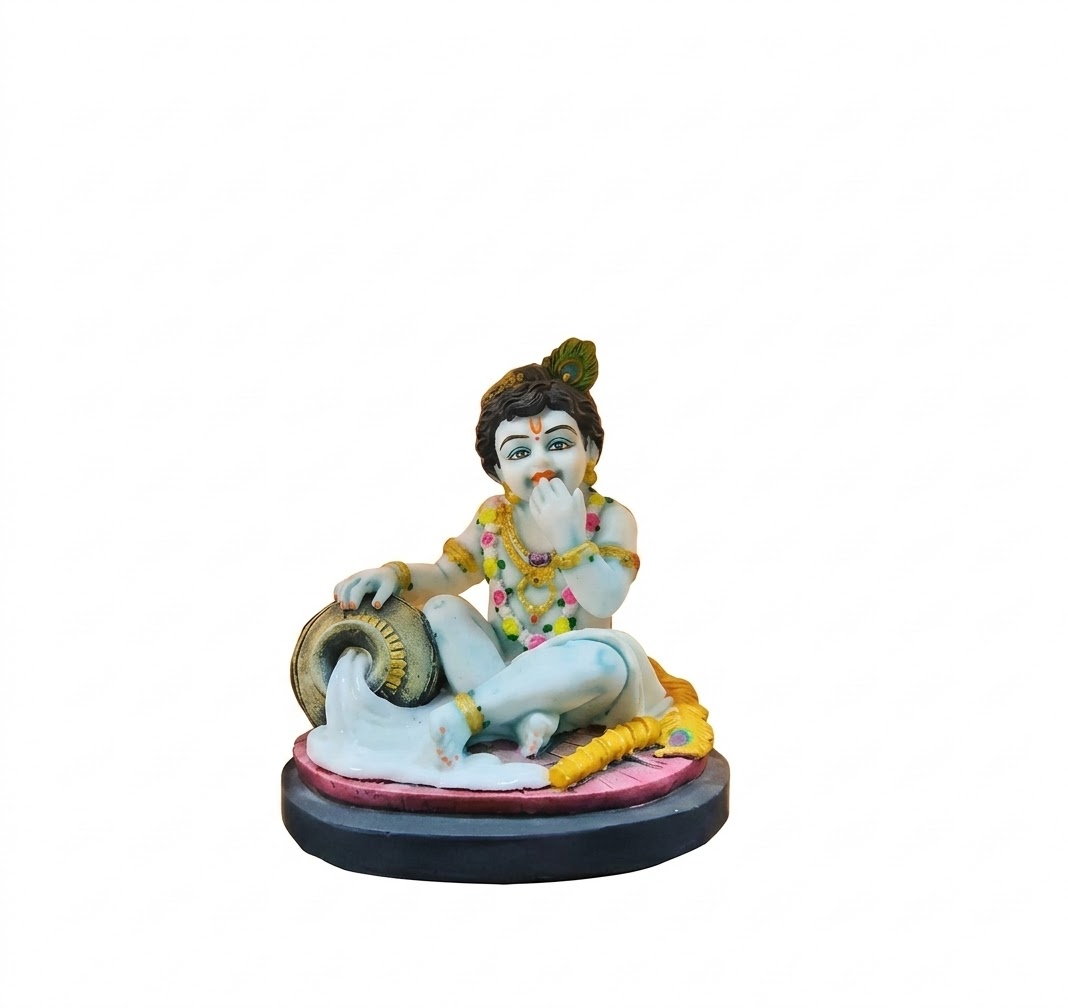8051 (Makhan Chor Bal Krishna Idol) Height-12 INCH Width-10 Inch - Image 2