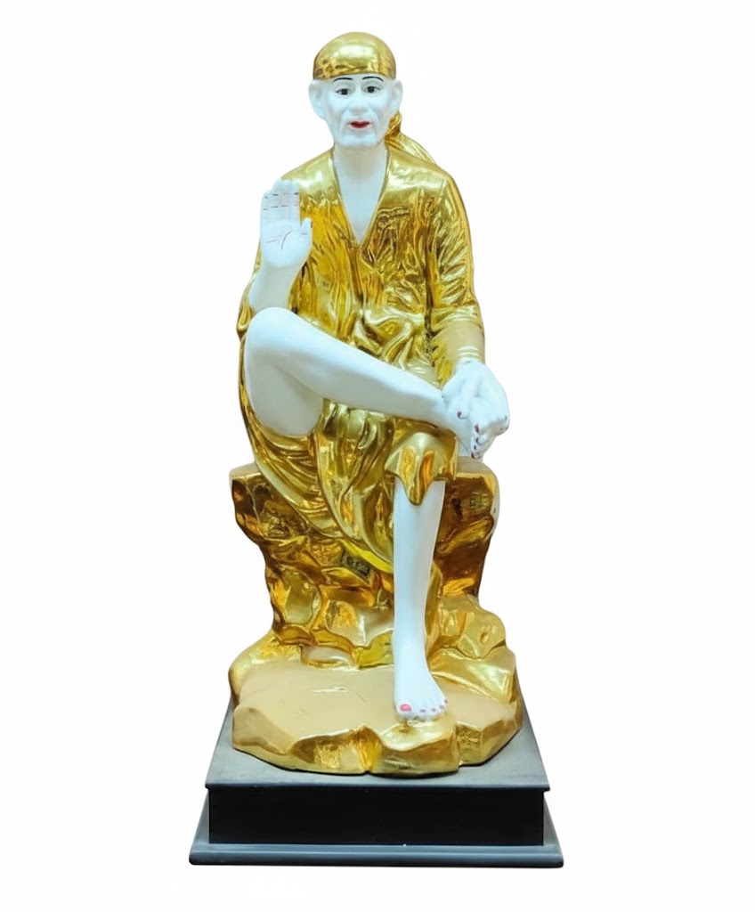907 Premium Golden Sai Baba Murti H-20 W-8 - Image 2