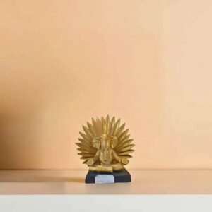 AR-378 (Golden Lord Ganesha Decorative Idol) Height-7 Inch Width-7 Inch