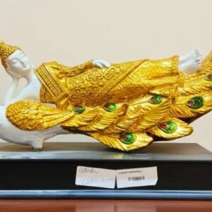 AW 1120 ( Divine Lord Vishnu Resting on Peacock Statue ) Height-7 Inch Width-12 Inch