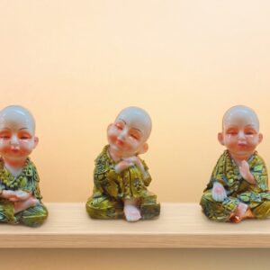 BBG-041 ( Three Wise Monks Figurine Set (See No Evil, Hear No Evil, Speak No Evil) ) Height-6 INCH | Width-3 INCH