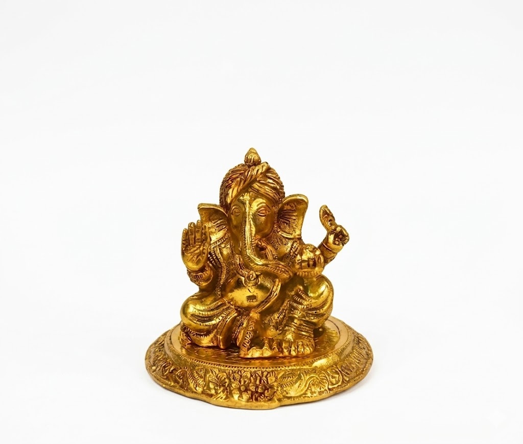 GANESH 5007 ( Divine Golden Lord Ganesha Blessing Idol ) Height-8 INCH | Width-6 INCH - Image 2