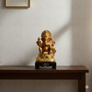 528AW ( Divine Radiance Golden Ganesha ) Height-12.5 Inch Width-9.5 Inch