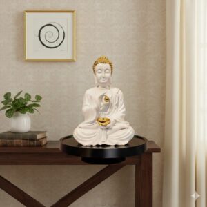 WG-109 ( handcrafted Meditating Buddha ) Height-14 Inch Width-12 Inch