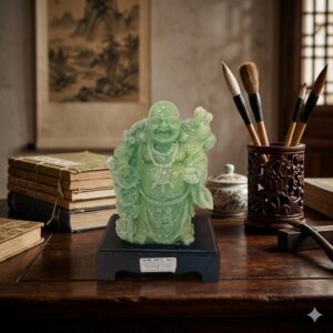 Green 1003 ( The Jade Essence Laughing Buddha ) Height- 22 cm Inch Width-17 cm