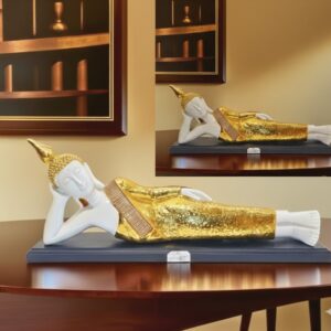 G-110 ( Golden Aura Reclining Buddha Statue ) Height-25 cm  Width-62 cm