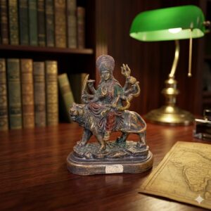 ( Divine Goddess Durga on Lion Antique Finish Idol ) Height-26 CM | Width-21 CM