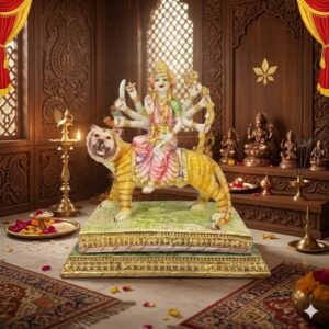 MATA MSK 115 ( Divine Maa Durga on Tiger Idol ) Height-31 CM | Width-30 CM