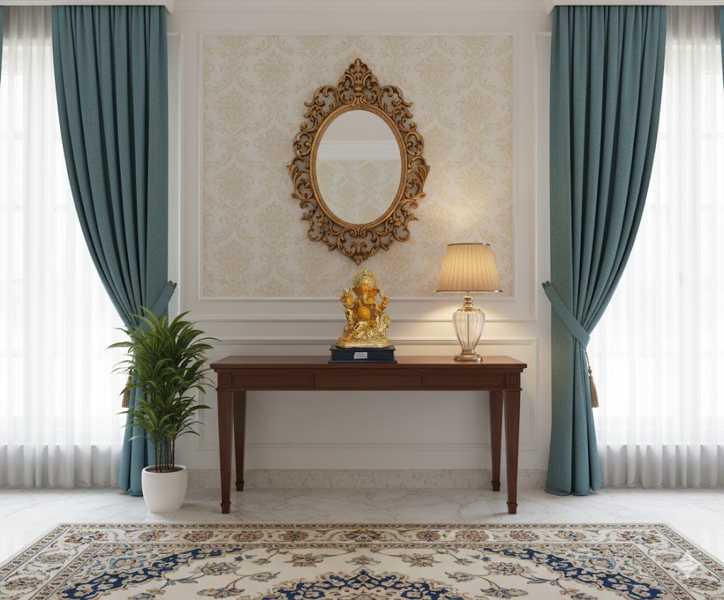 AW-528 ( Golden Blessings Lord Ganesha Idol ) Height-32 cm | Width-25 cm