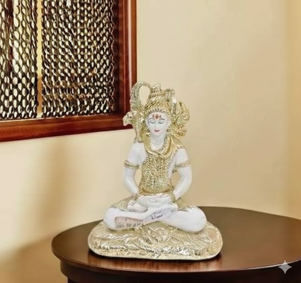 WG-511 ( Divine Meditating Lord Krishna Golden Serenity Idol ) Height-33 cm | Width-23cm