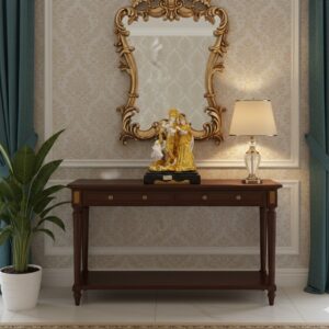 CT-1109 ( Golden Divine Radha Krishna Idol with Cow ) Height-34 cm | Width-26 cm