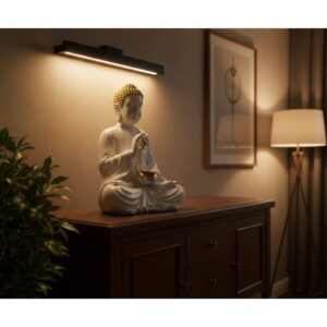 WG-109 ( Gautama Buddha Serenity White & Gold Meditative Statue ) Height-39 cm | Width-28 cm