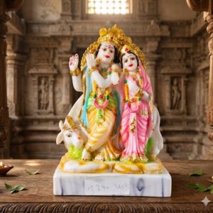 ( Divine Radha Krishna Murti with Cow ) Height-7 INCH | Width-5 INCH