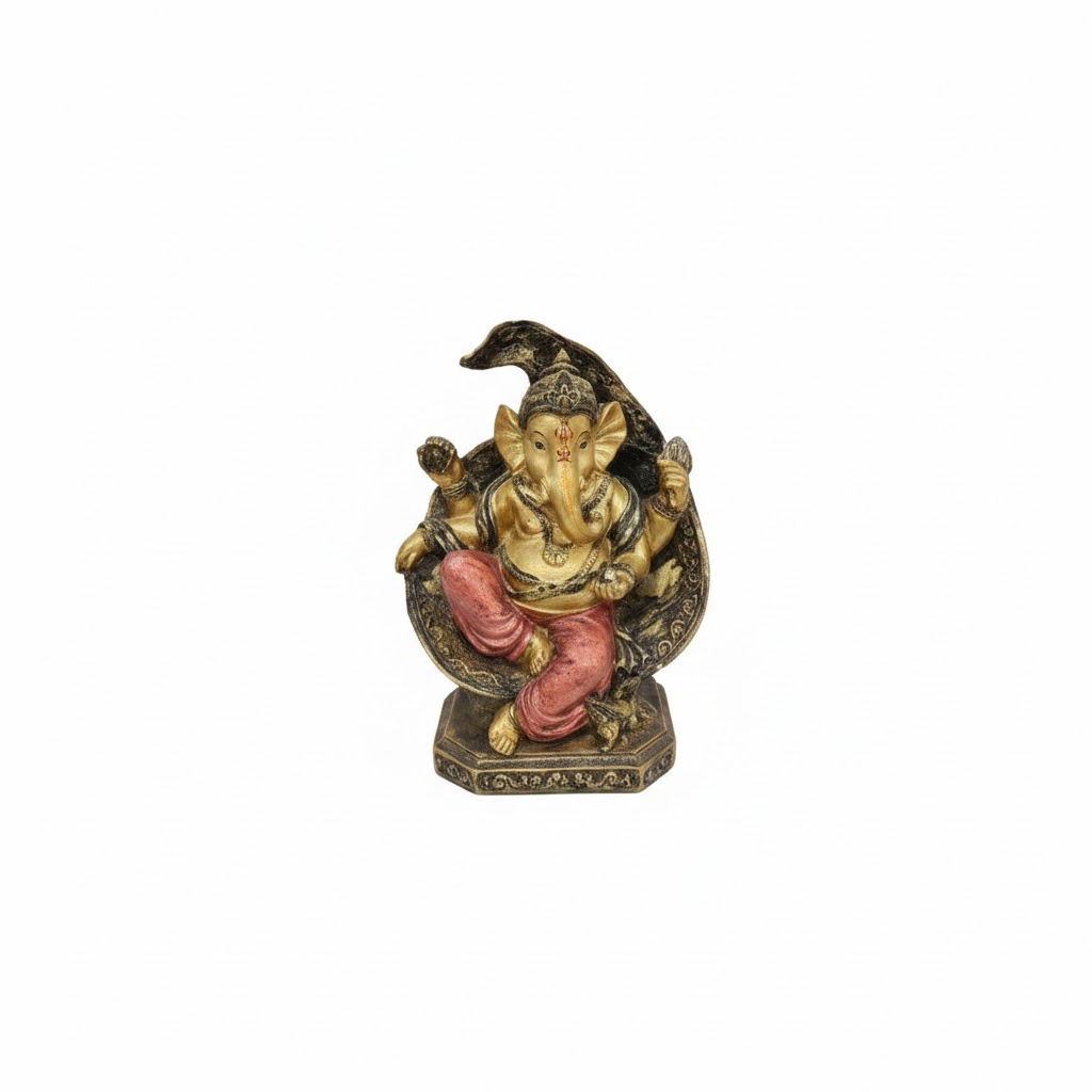 74017 ( Divine Antique Finish Ganesha Idol ) Height-8 Inch Width-5 Inch - Image 2