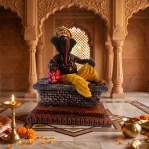 NEW PATHA GANESH FEBRI ( Lord Ganesha (Relaxed Patha Ganesh Idol ) Height-10 INCH | Width-7 INCH