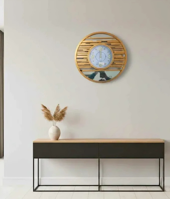 Pj 2412 The Golden Horizon Wall Clock