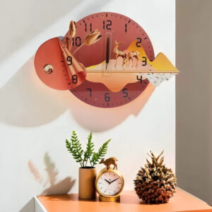pj 2522 Serene Wildlife Scenery Clock