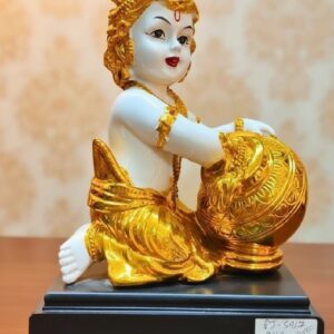 PJ-5917 ( Golden Bal Krishna Makhan Chor Decorative Idol ) Height-12 INCH | Width-8 INCH