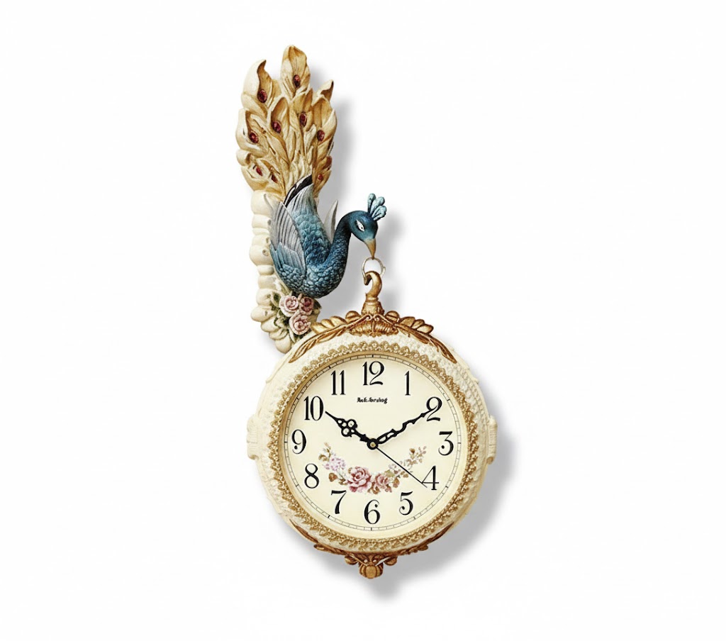 pj834 The Majestic Peacock Manor Clock - Image 2